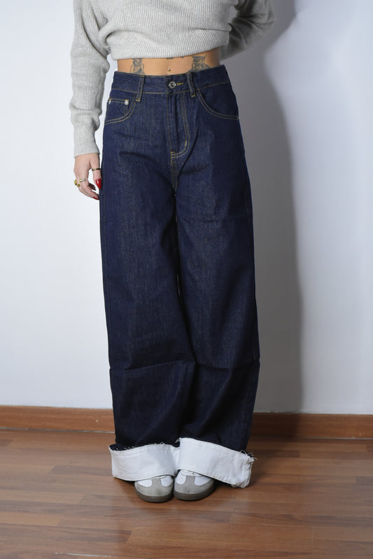 Jeans white lapel