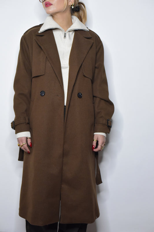Coat maronn glacè