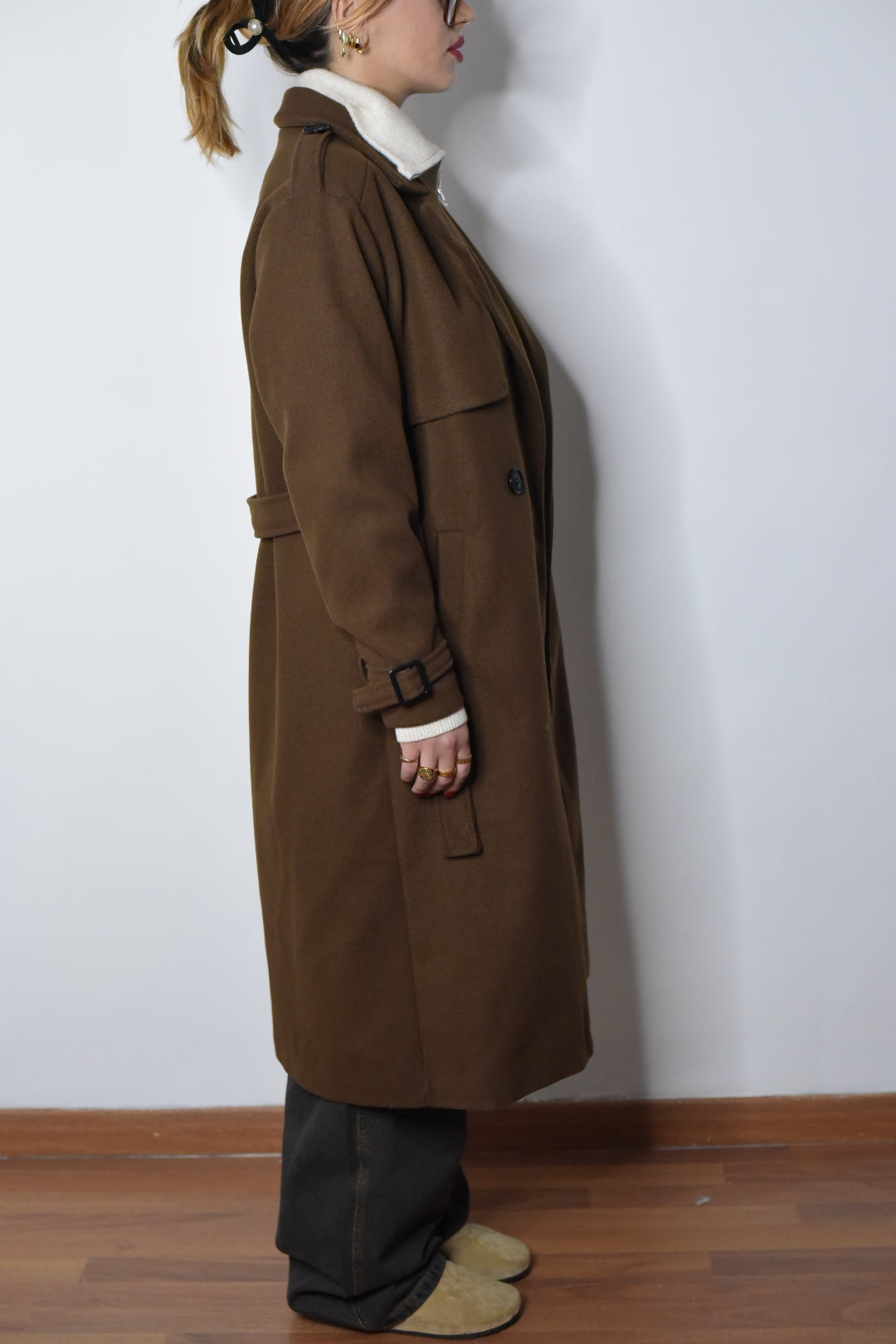 Coat maronn glacè